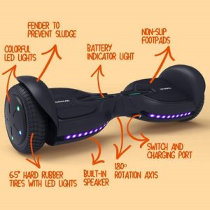 TOMOLOO Hoverboards Bluetooth with Led Light Flashing Wheels